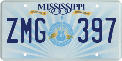 MS license plate ZMG397