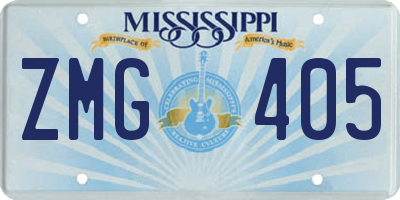 MS license plate ZMG405