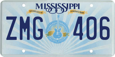 MS license plate ZMG406