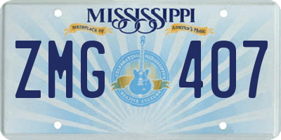 MS license plate ZMG407