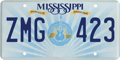 MS license plate ZMG423