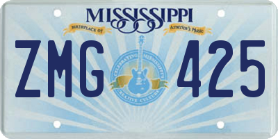 MS license plate ZMG425