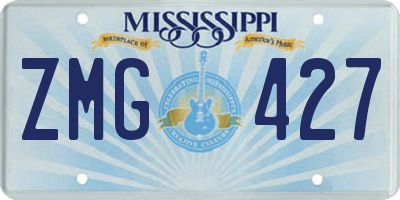MS license plate ZMG427