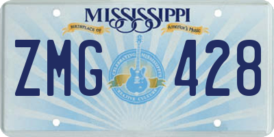 MS license plate ZMG428