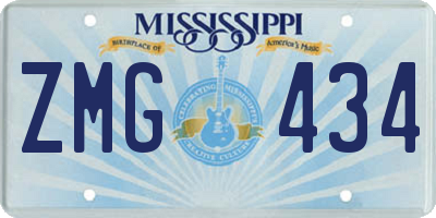 MS license plate ZMG434