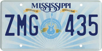 MS license plate ZMG435