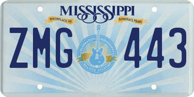 MS license plate ZMG443