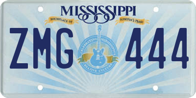 MS license plate ZMG444