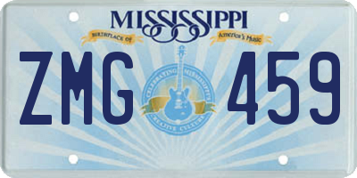 MS license plate ZMG459