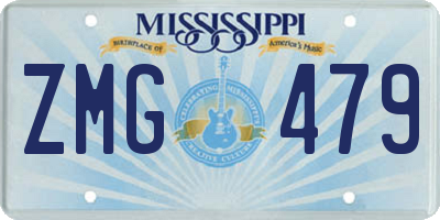 MS license plate ZMG479