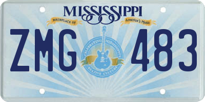 MS license plate ZMG483