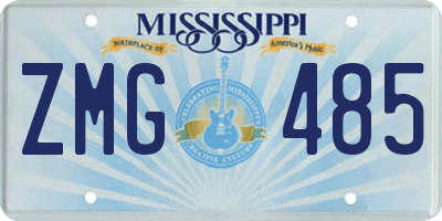 MS license plate ZMG485