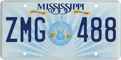 MS license plate ZMG488
