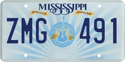 MS license plate ZMG491