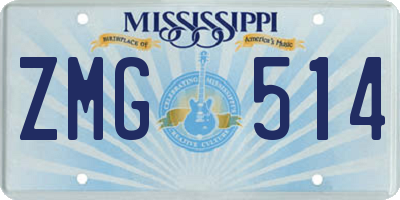 MS license plate ZMG514