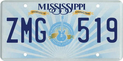 MS license plate ZMG519