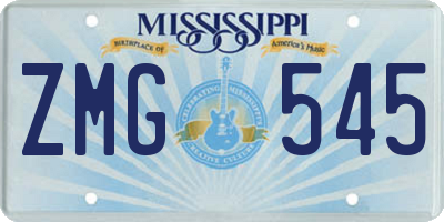 MS license plate ZMG545