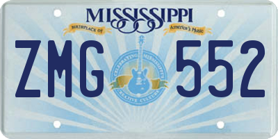 MS license plate ZMG552