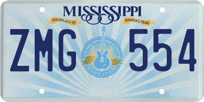 MS license plate ZMG554