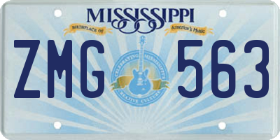 MS license plate ZMG563