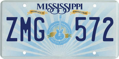 MS license plate ZMG572
