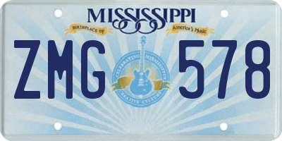 MS license plate ZMG578