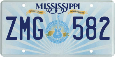 MS license plate ZMG582