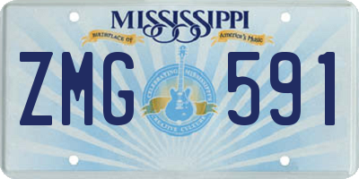 MS license plate ZMG591