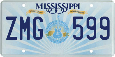 MS license plate ZMG599