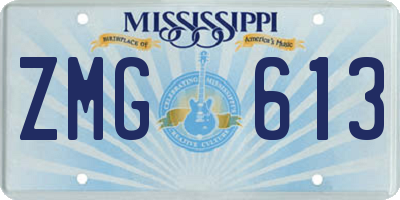 MS license plate ZMG613