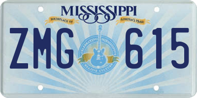 MS license plate ZMG615