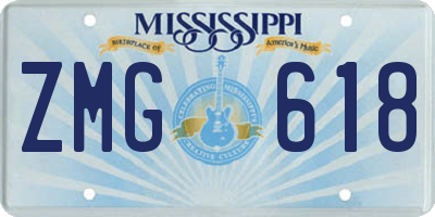 MS license plate ZMG618