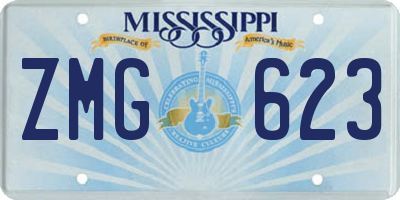 MS license plate ZMG623