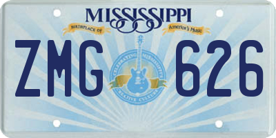 MS license plate ZMG626