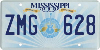 MS license plate ZMG628