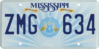 MS license plate ZMG634