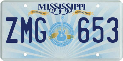 MS license plate ZMG653