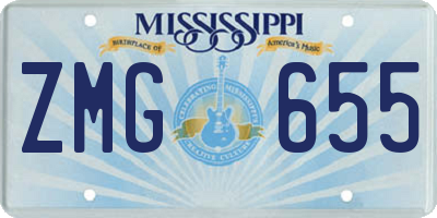 MS license plate ZMG655