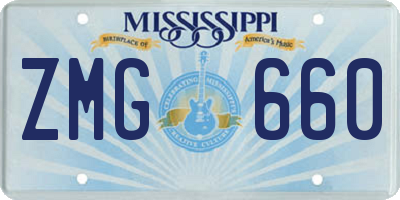 MS license plate ZMG660