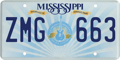 MS license plate ZMG663