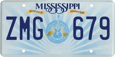MS license plate ZMG679