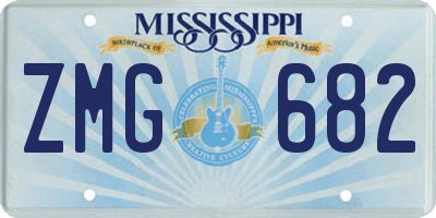 MS license plate ZMG682