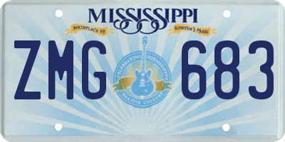 MS license plate ZMG683