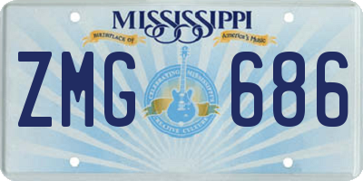 MS license plate ZMG686