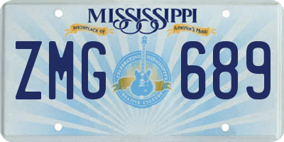 MS license plate ZMG689
