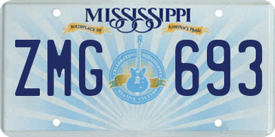 MS license plate ZMG693