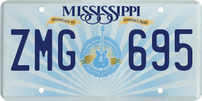 MS license plate ZMG695