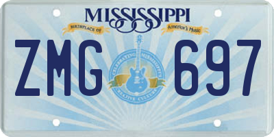MS license plate ZMG697