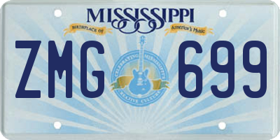 MS license plate ZMG699