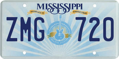 MS license plate ZMG720